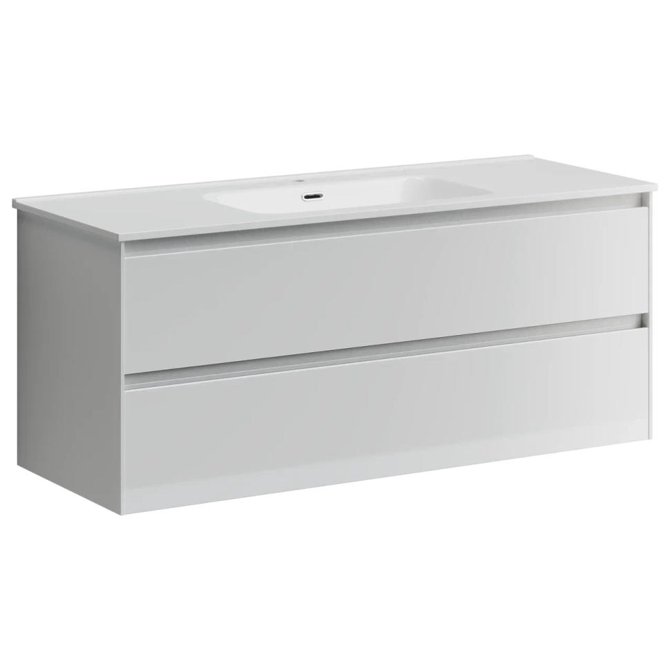 Тумба подвесная SANCOS Cento 1190х450х500, c двумя ящиками оснащенными доводчиками, белый глянец, арт. CN120-1W