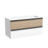 Тумба подвесная SANCOS Delta 995х445х500, c двумя ящиками оснащенными доводчиками, дуб светлый/белый , арт. DL100W