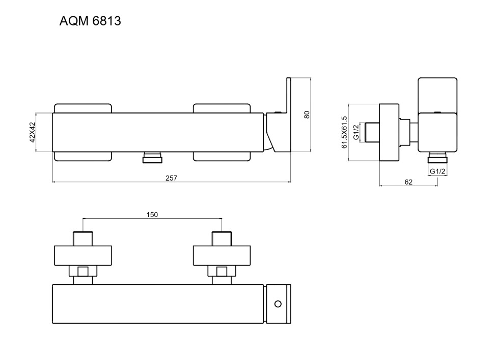 AQM6813MB Savona Смеситель для душа, черный матовый