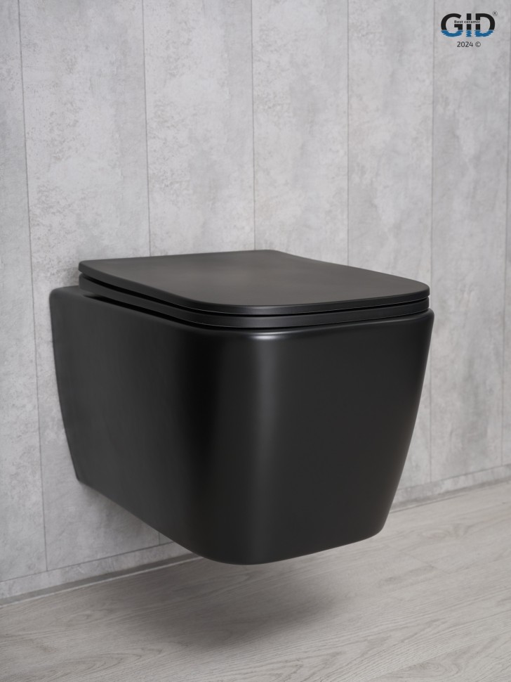Унитаз подвесной Gid Tr2140Bm 62255Y черный матовый 51x35x37.5