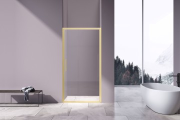 Душевая дверь Слим 8мм (Slim 8mm) VDP-4SL900CLG, брашированное золото, стекло прозрачное