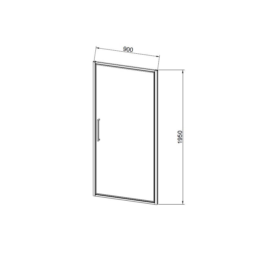 Душевая дверь Slim 8mm VDP-4SL900CLG, брашированное золото, стекло прозрачное