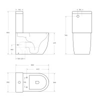 Чаша напольного унитаза с сиденьем BelBagno SFERA-R BB2141CPR/SC