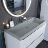 Раковина для ванной 100 см, Uperwood Classic Quartz, кварцевая, серая матовая, платина
