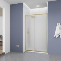 Душевая дверь Veconi Ottimo P20 G, 1200x1900, золото брашинг, стекло матовое