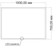 Зеркало LED VLM-3VN1007-2 1000х700 c сенсорным выключателем и диммером, антизапотевание