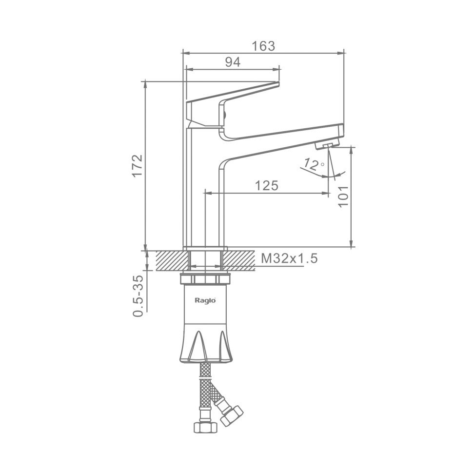 Смеситель Raglo для умывальника R30.10.03 Золотой сатин