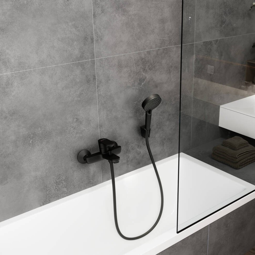 Смеситель для ванн, для душа Hansgrohe Vernis Blend черный (71440670)