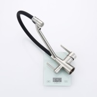 Смеситель Raglo для кухни со съемным гибким изливом, с магнитным фиксатором излива, с подключением фильтра питьевой воды R80.62.05 Сатин