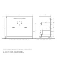 База под раковину напольная BelBagno MARINO-1000-2C-PIA-BL-P
