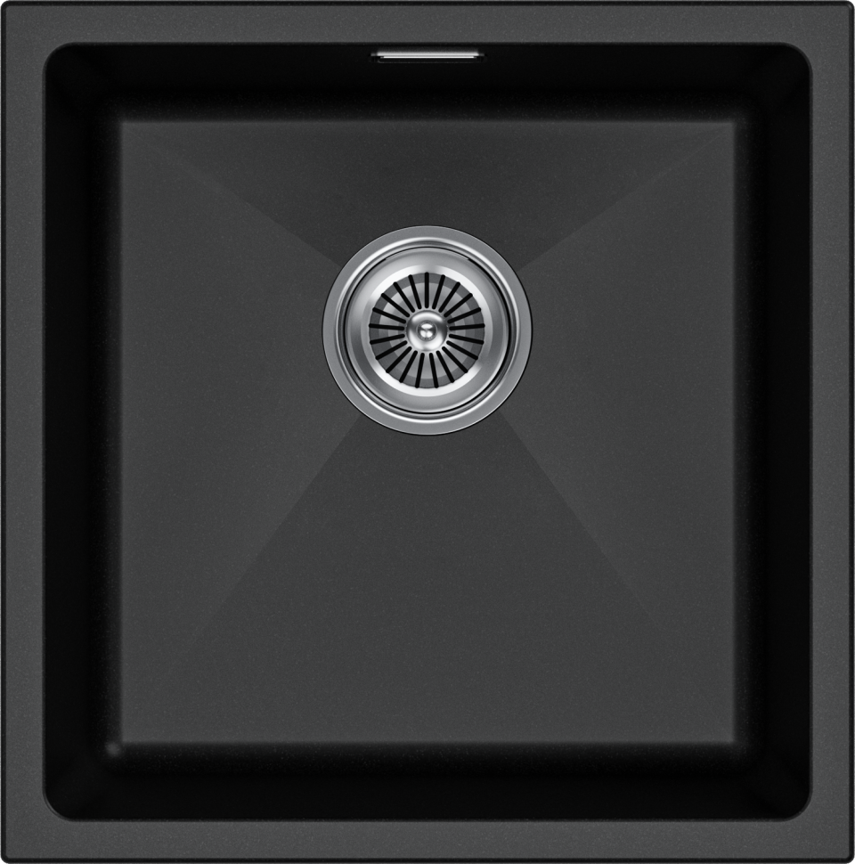 Мойка LUMI 45UNI, IT-GRANIT, LU45-BL, черный, 455х460, Paulmark