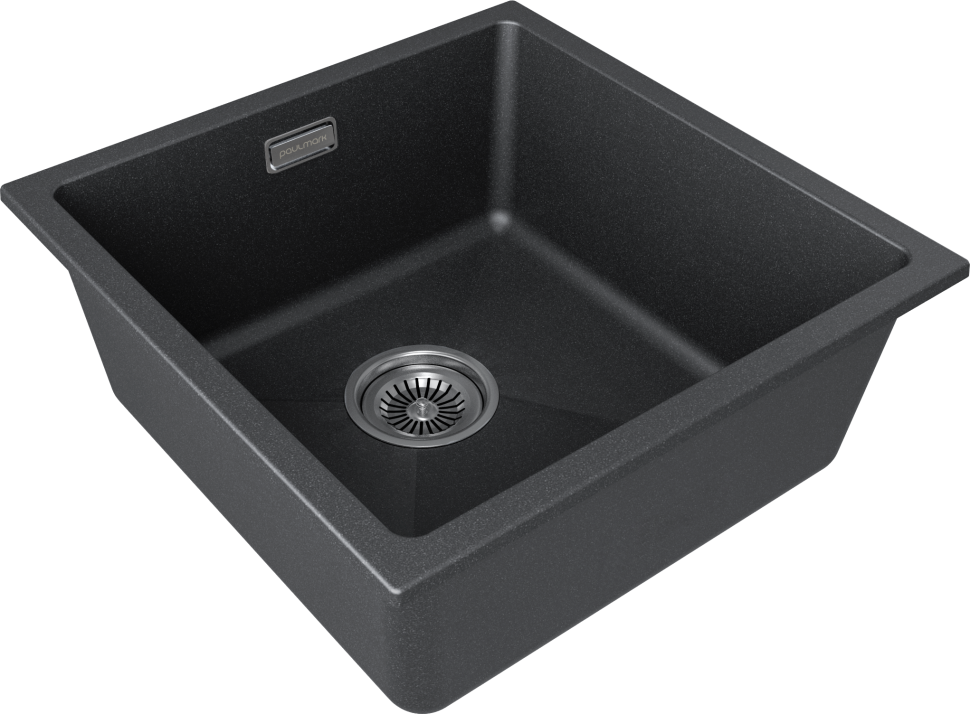 Мойка LUMI 45UNI, IT-GRANIT, LU45-BL, черный, 455х460, Paulmark