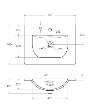 Керамическая раковина BelBagno BB-8099-60