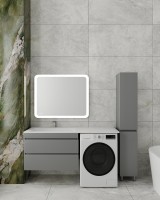 Тумба подвесная STYLE LINE "Даллас 150" 2 ящика Люкс Плюс серая под раковину ESTETUS Даллас 1500*480 левый