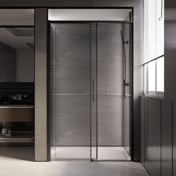 Душевая дверь Veconi Premium Trento PTD-40B, 1200х2000, черный матовый, стекло прозрачное