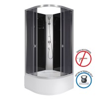 Душевая кабина Niagara Eco E100/40/TN/BK (100х100х195) высокий поддон(40см),стекло тонированное,4 места