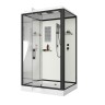 Душевая кабина Niagara Standart ST100/80/15Q/BL (100х80х215) прямоугольник,поддон 15см,распашная,проф.черный,3 места