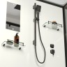 Душевая кабина Niagara Standart ST100/80/15Q/BL (100х80х215) прямоугольник,поддон 15см,распашная,проф.черный,3 места