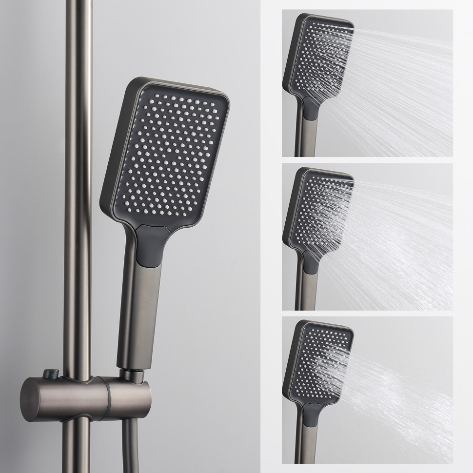 Душевая система Splenka с термостатом для ванны S224.26.09 Графит