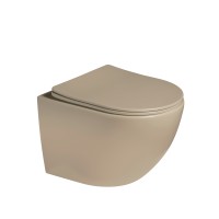 Унитаз подвесной Глобо (Globo) VT1-14STMC Торнадо, цвет капучино матовый, ультратонкое сиденье микролифт