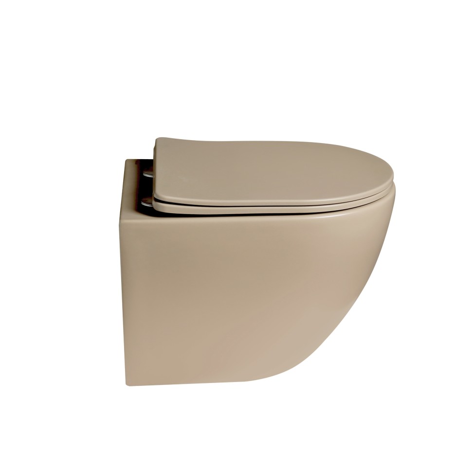 Унитаз подвесной Глобо (Globo) VT1-14STMC Торнадо, цвет капучино матовый, ультратонкое сиденье микролифт
