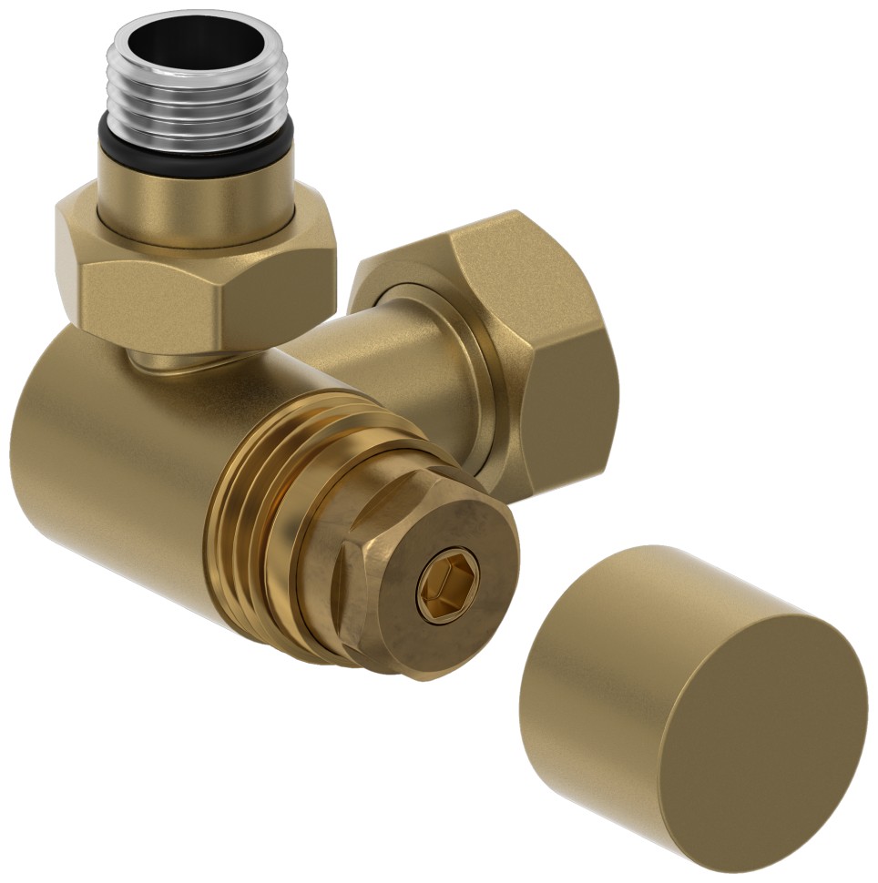 Вентиль 3D левый под шестигранник (G 1/2" НР х G 3/4" НГ)