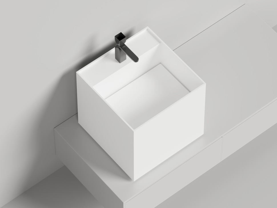 Раковина накладная ARMONIA SQUARE TOP 03   без отверстия под смеситель 450х450х450 S-Stone Матовое