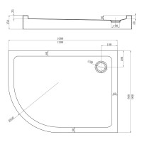 Душевой поддон Veconi Tezeo Acrylic TZ-55R, 1200x800x150, акрил, белый