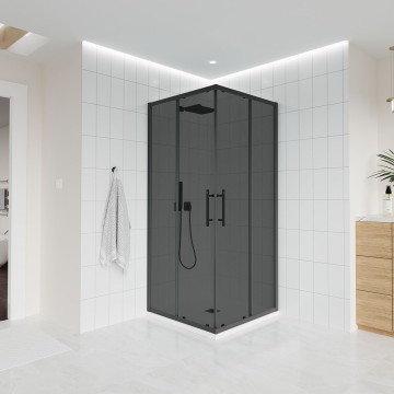 Душевой угол Veconi Evo 300 GR, 1100х800x1950, графит брашинг, тонированное матовое стекло