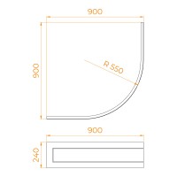 Экран для душевого поддона RGW NP/CL-S полукруглый (900x900)