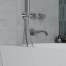AQM8408CR Набор для комплектации ванны с изливом, верхним и ручным душем, хром