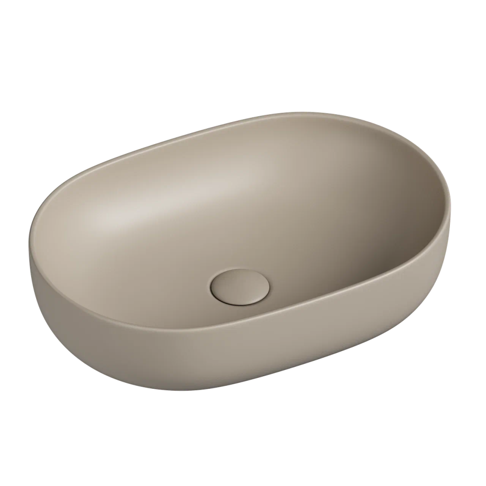 Умывальник чаша накладная овальная (цвет Капучино Матовый) Element 600x415x135мм