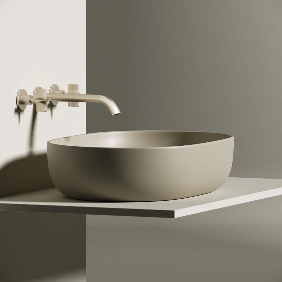 Умывальник чаша накладная овальная (цвет Капучино Матовый) Element 600x415x135мм