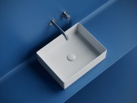 Раковина накладная прямоугольная 361x471x130, цвет белый, арт.CN6069