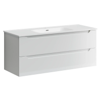 Тумба подвесная SANCOS Norma 2.0 1190х450х500, c двумя ящиками оснащенными доводчиками, белый глянец , арт. NR2.120-1W