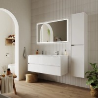 Тумба подвесная SANCOS Cento 1190х450х500, c двумя ящиками оснащенными доводчиками, белый глянец, арт. CN120-2W