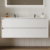 Тумба подвесная SANCOS Cento 1190х450х500, c двумя ящиками оснащенными доводчиками, белый глянец, арт. CN120-2W