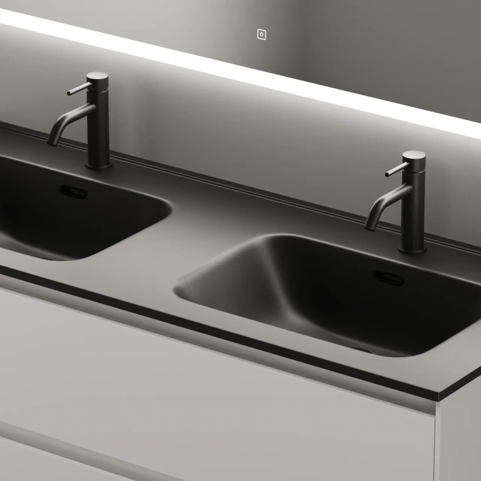 Тумба подвесная SANCOS Cento 1190х450х500, c двумя ящиками оснащенными доводчиками, белый глянец, арт. CN120-2W