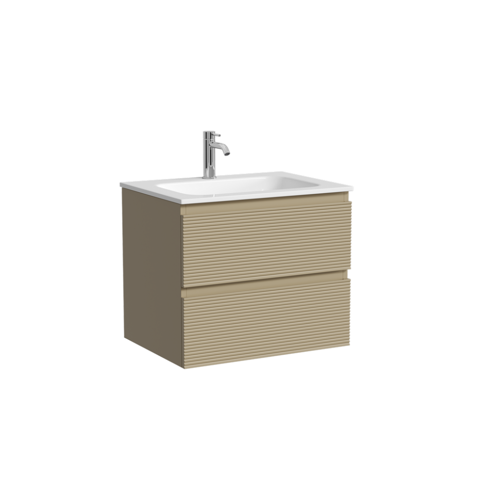 Тумба подвесная SANCOS Folk 590х445х500, c двумя ящиками оснащенными доводчиками, Капучино, арт.FL60CP