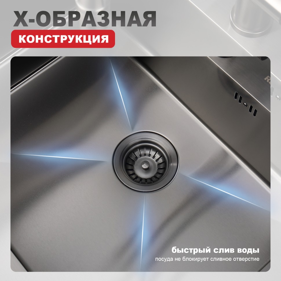 Мойка - профессиональная ручная работа Raglo, графит R701