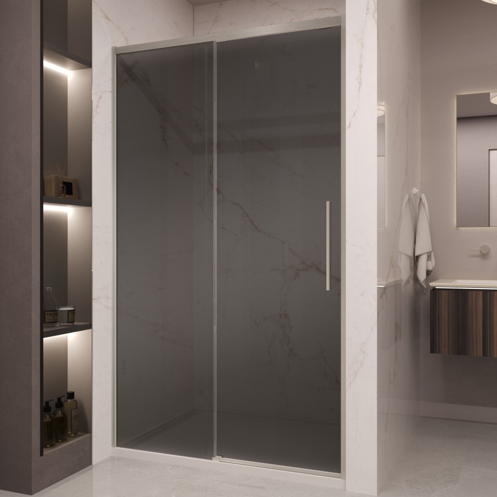 Душевая дверь Стелла (Stella) VDS-1ST120CGBN, 1200, брашированный никель, стекло тонированное