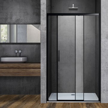 Душевая дверь Софт (Soft) VDS-3SO110CLB, 1100, черный, стекло прозрачное