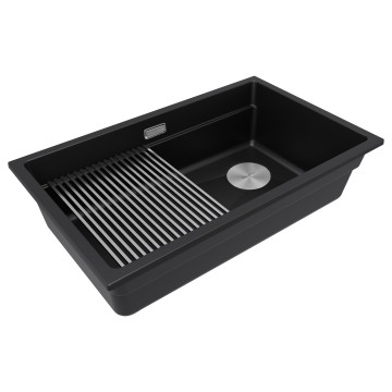 Мойка LUMI-PRO 74 UNI, IT-GRANIT, LU-PRO 74-BLM, черный, 740х450, Paulmark