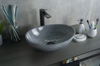 Раковина Gid Mnc331 54430 накладная под камень глянцевая 41x34x15