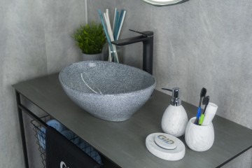Раковина Gid Mnc331 54430 накладная под камень глянцевая 41x34x15