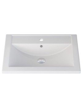 Раковина для ванной кварцевая Uperwood Foster Quartz 60х40,5х16,5 см, белая матовая, жасмин
