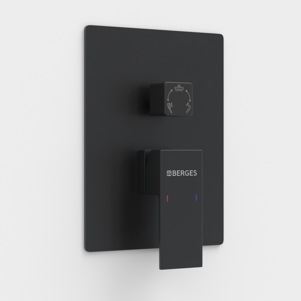 Душевой комплект BERGES NARDIS 3S BLACK, черный матовый