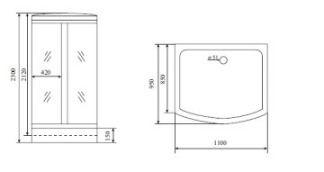 Timo Lux TL-1501 душевая кабина 110*95*230