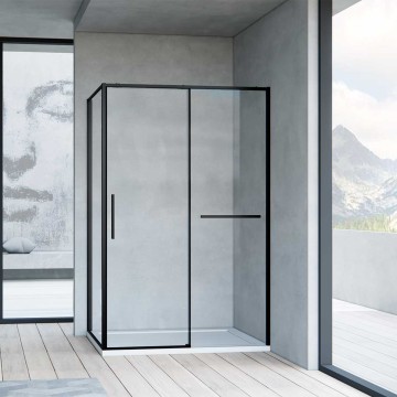 Душевой уголок Слим Софт (Slim Soft) VSR-1SS8015CLB, 1500*800, черный, стекло прозрачное
