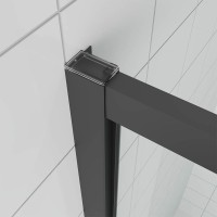 Душевая дверь Veconi Ottimo P20 B, 1000x1900, черный матовый, стекло тонированное матовое